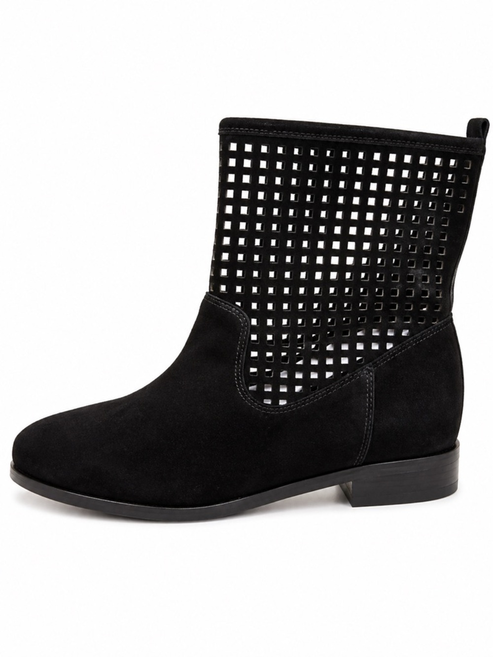 Michael Kors Graham Black Suede Laser Cut Perforated Ankle Bootie Women’s Size 6